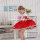 pretty floral embroidery party fancy princess dress girls red Christmas long dress